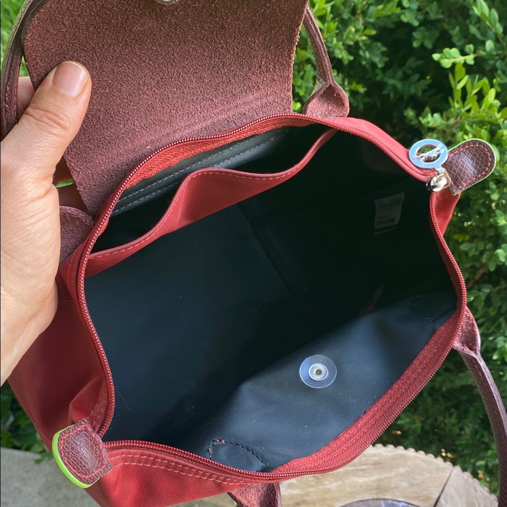 ❤️Authentic Longchamp Tote in Deep Burgundy with Brown Trim❤️ - Picture 12 of 17